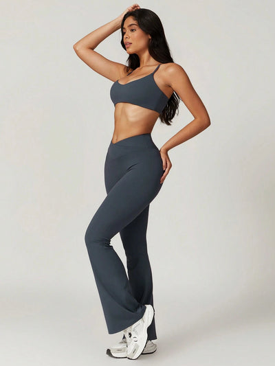 Empower 2-piece set - Cropped Bralette & High Waist Flared Leggings