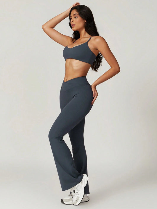 Empower 2-piece set - Cropped Bralette & High Waist Flared Leggings