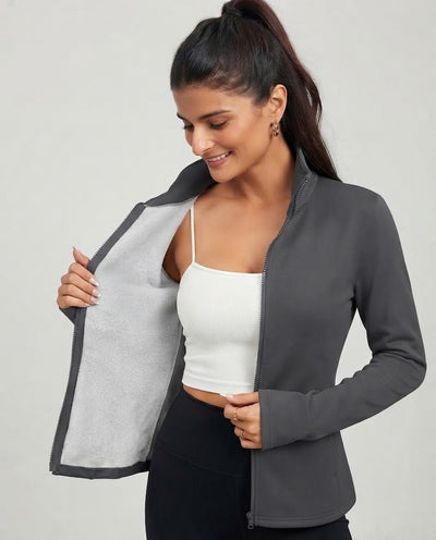 Fleece-Trainingsjacke mit Reißverschluss