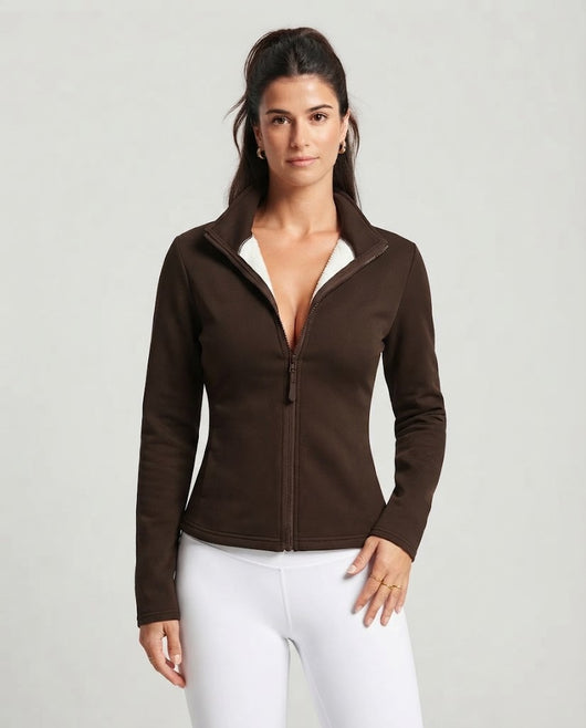 Fleece-Trainingsjacke mit Reißverschluss