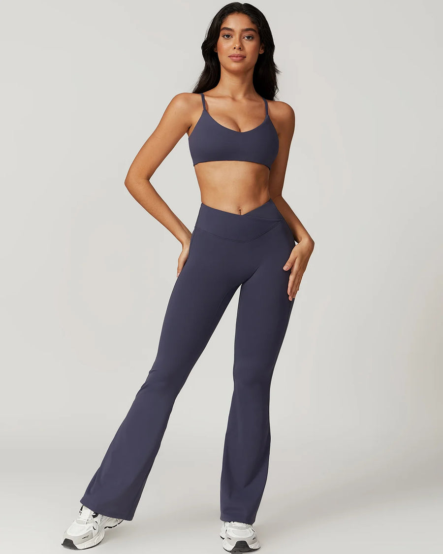 Korkeavyötäröiset flare leggingsit