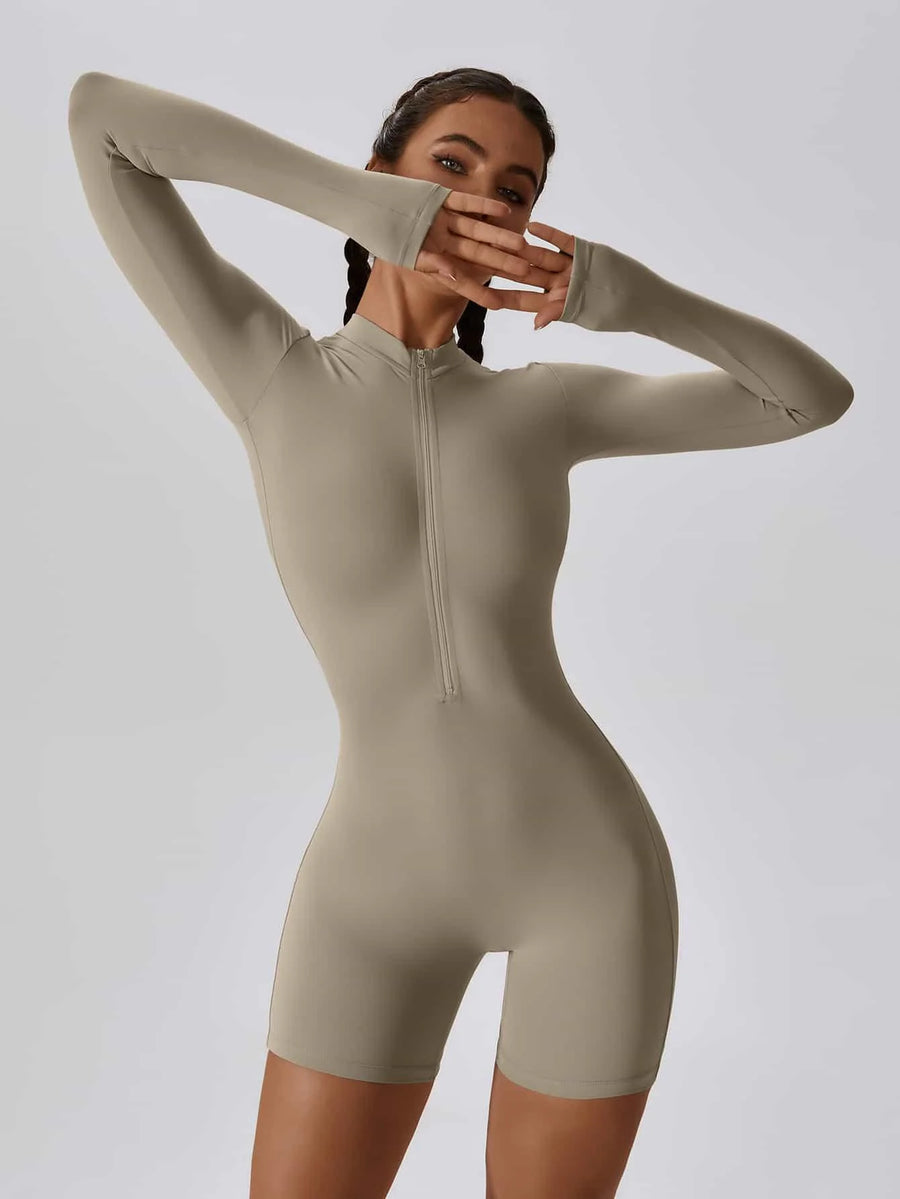 Fleeceforet kort jumpsuit