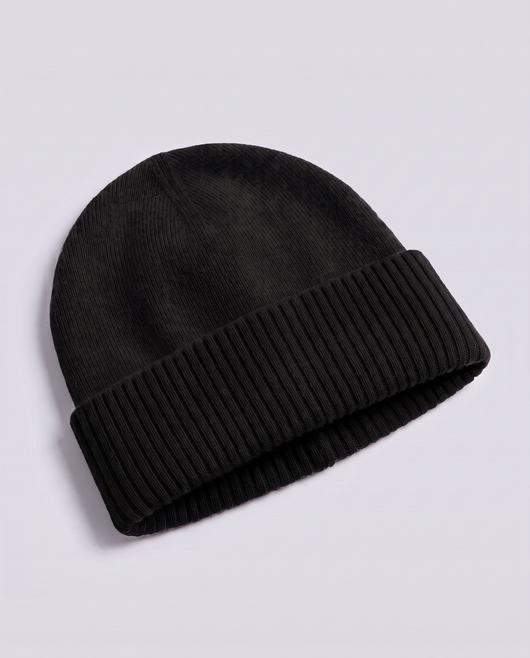 Elyssias™ Ribbstickad Mössa – Svart