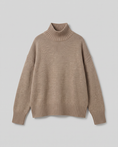 Oversize Strikket Rullekravesweater