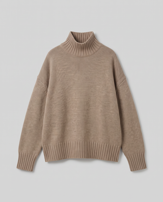 Oversize Strikket Rullekravesweater