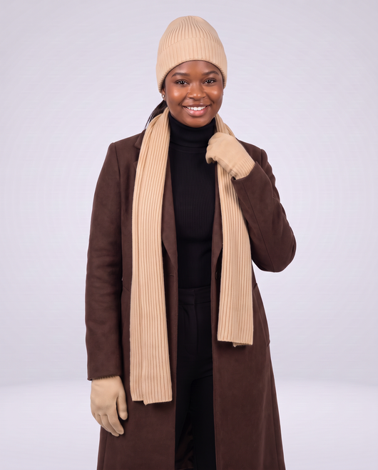 Elyssias™ 3-set Merino Ull Vinter – Beige på modell