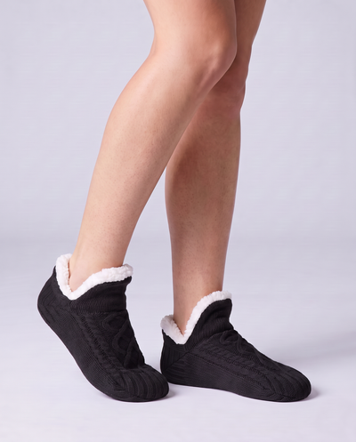CozySlippers fleecefodrade tofflor – Svart