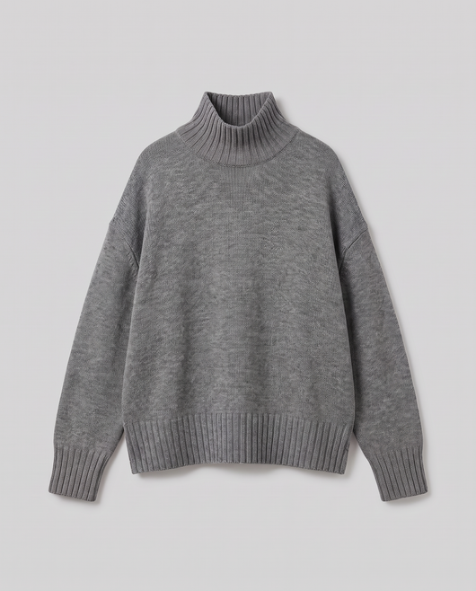 Oversize Strikket Rullekravesweater