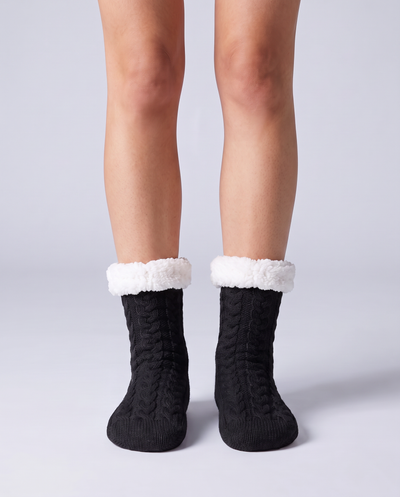 CozySock fleecefodrade strumpor – Svart