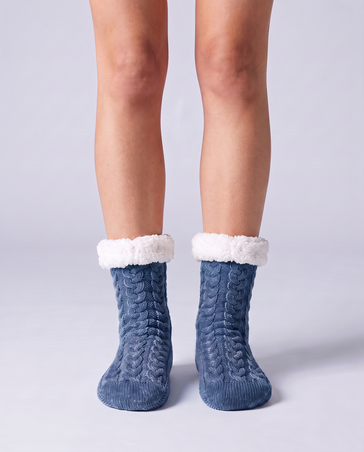 Elyssias™ Fluffiga Fleecefodrade Strumpor – Blå