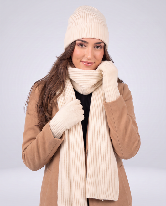 Elyssias™ 3-set Merino Ull Vinter – närbild halsduk