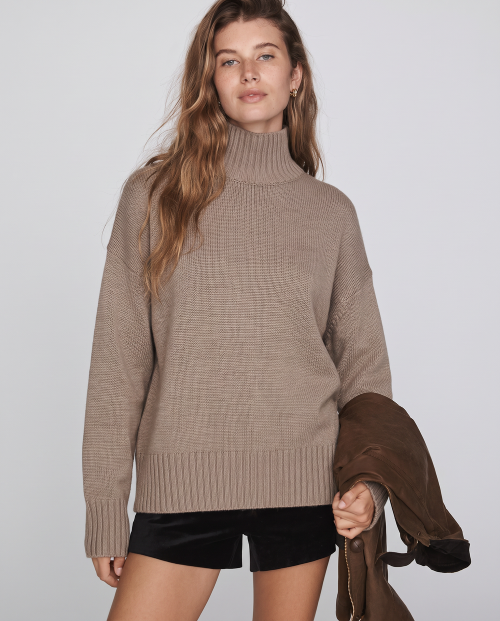 Oversize Strikket Rullekravesweater