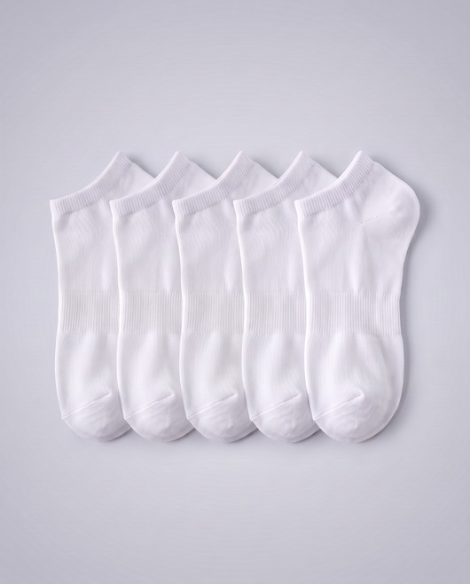 10-pack Ankelstrumpor – Vit, fem vita strumpor