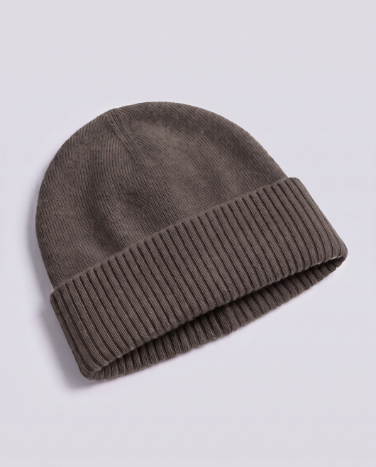 Elyssias™ Ribbstickad Mössa – Taupe