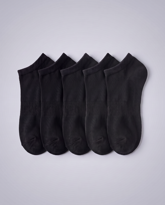 10-pack Ankelstrumpor – Svart, fem svarta strumpor