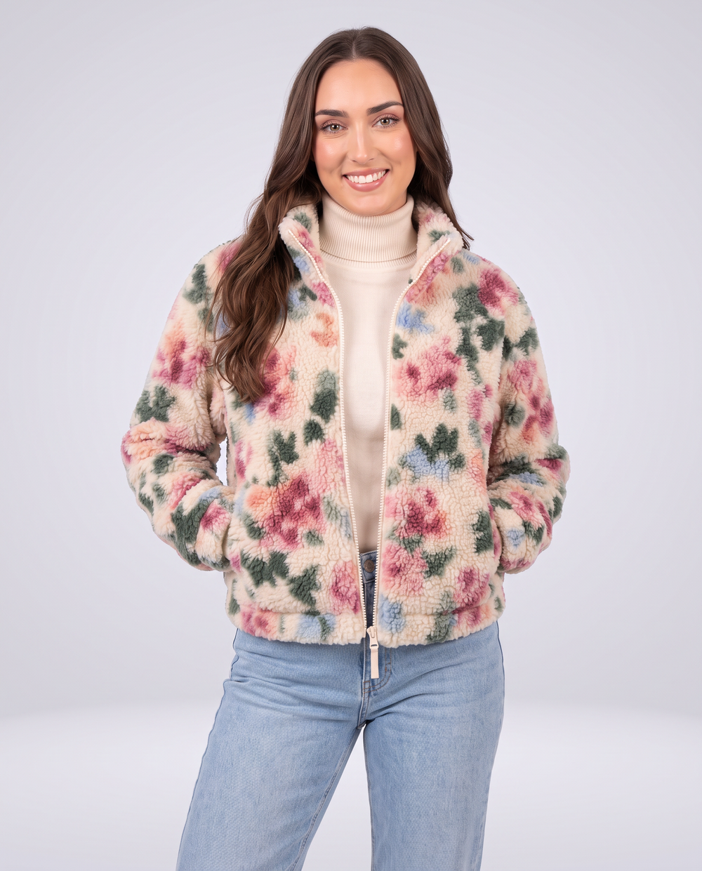 Elyssias™ Kukkakuvioinen Sherpa-fleecepaita