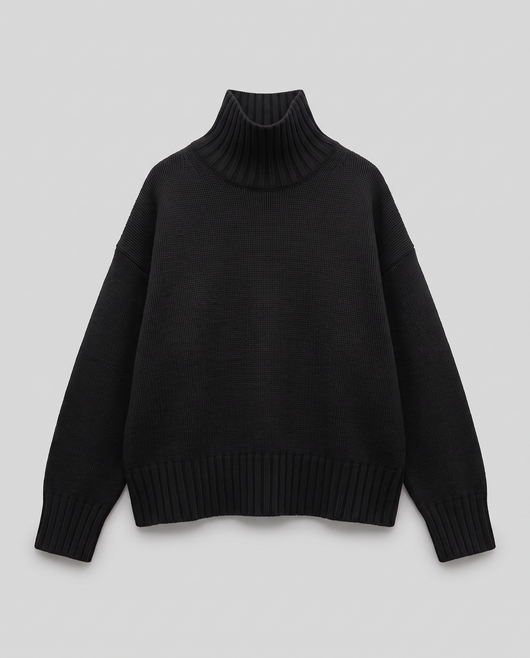 Oversize Strikket Rullekravesweater