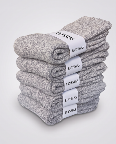 Elyssias™ Ullstrumpor 5-pack – Ljusgrå