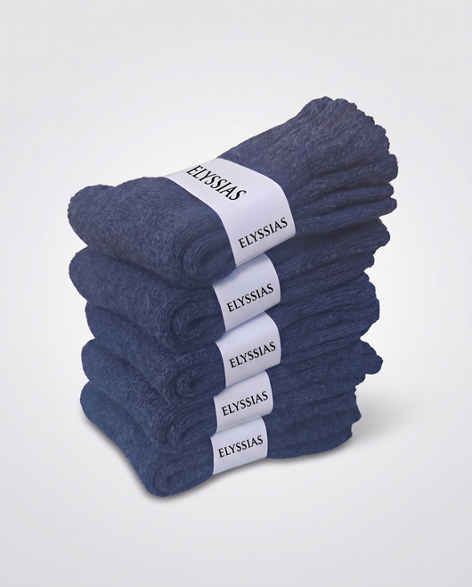 Elyssias™ Ullstrumpor 5-pack – Marinblå