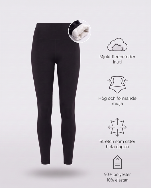 Elyssias fleecefodrade leggings – 90% polyester, 10% elastan